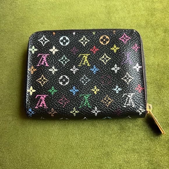 Louis Vuitton Murakami Black Multicolor Monogram Compact Zippy Wallet 🌈 - Picture 3 of 11
